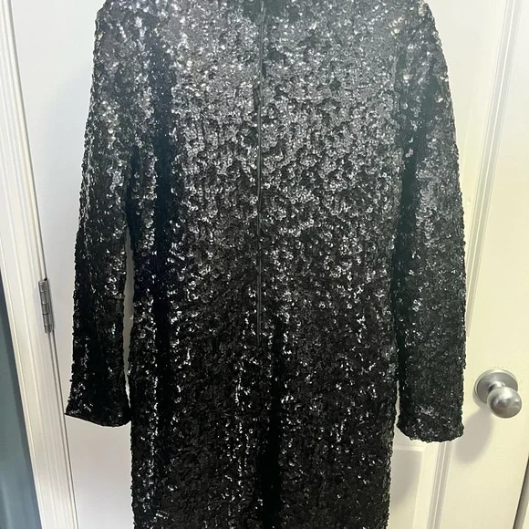 NWT long sleeve black sequent dress. - Picture 2 of 2